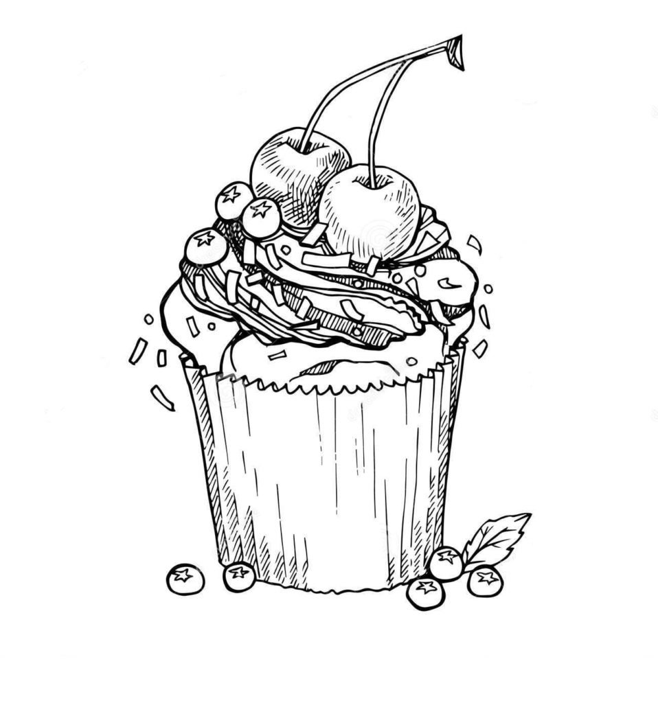 Coloring Pages Cupcake. The best images of sweets here