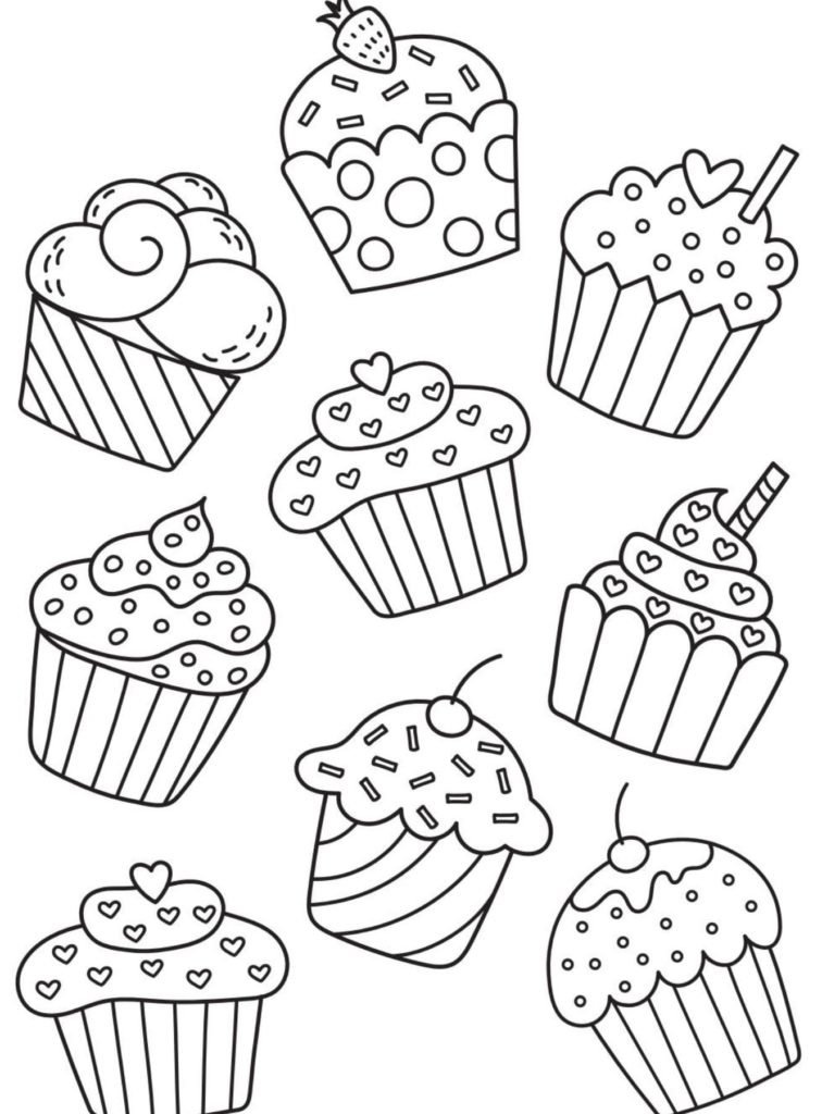 Coloriage Cupcake. Les meilleures images de bonbons ici