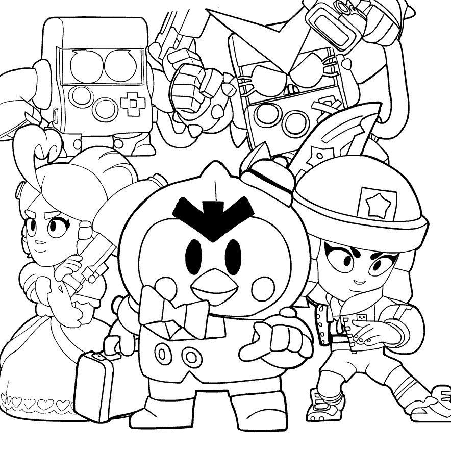 Brawl Stars Coloring Pages Print 350 New Images - brawl stars à imprimer