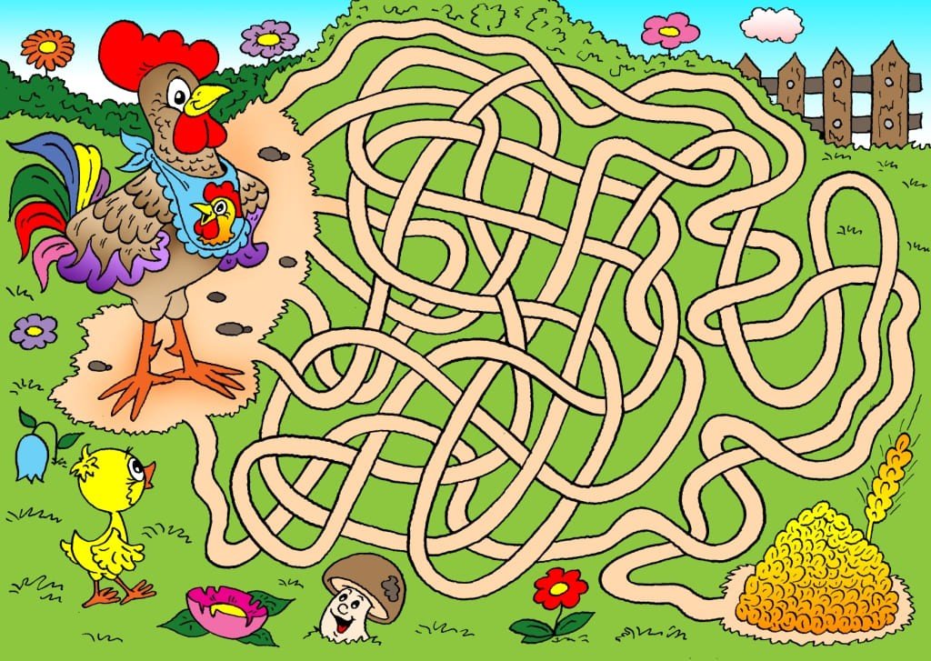 Labyrinthes colorés pour enfants