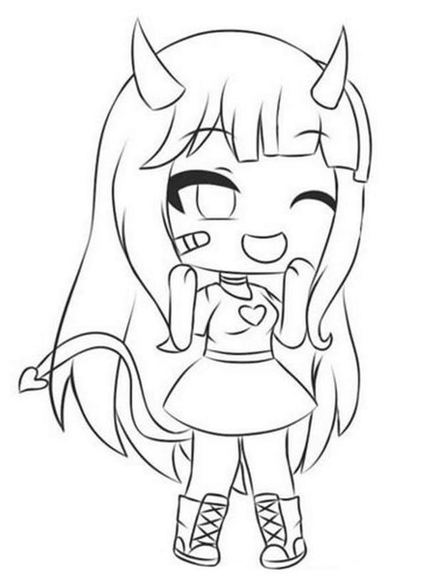 Desenho da minha personagem no Gacha Life :3(Agr vou ter q sofrer pra pintar  KK)