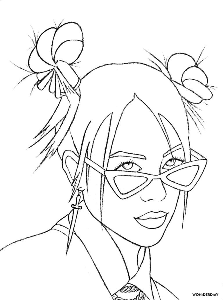 Download Coloring Pages Billie Eilish. Download or print for free