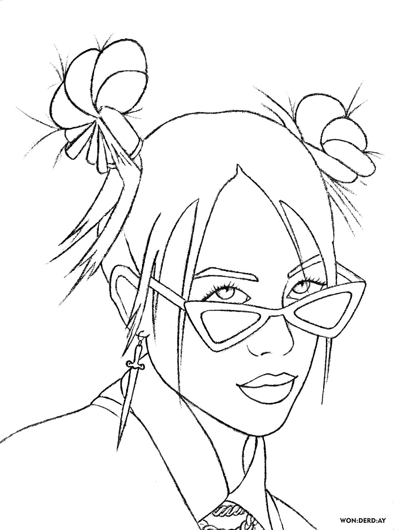 Download Coloring Pages Billie Eilish. Download or print for free