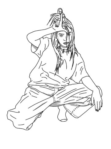 Download Coloring Pages Billie Eilish. Download or print for free