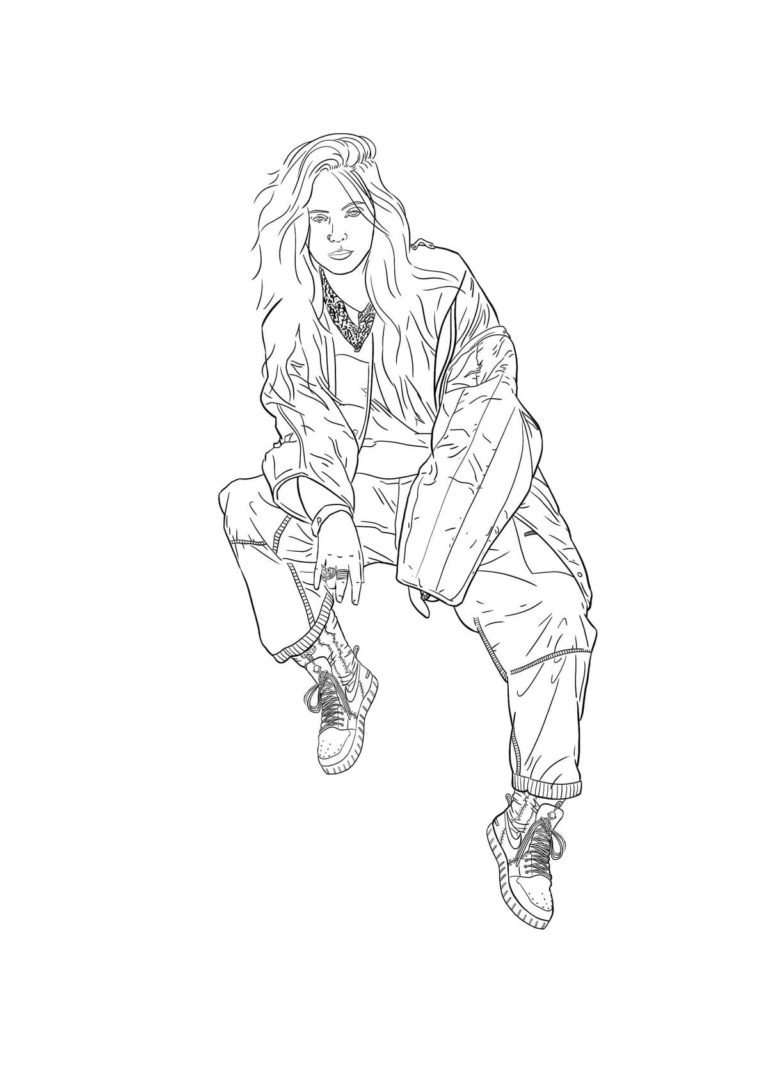 Download Coloring Pages Billie Eilish. Download or print for free