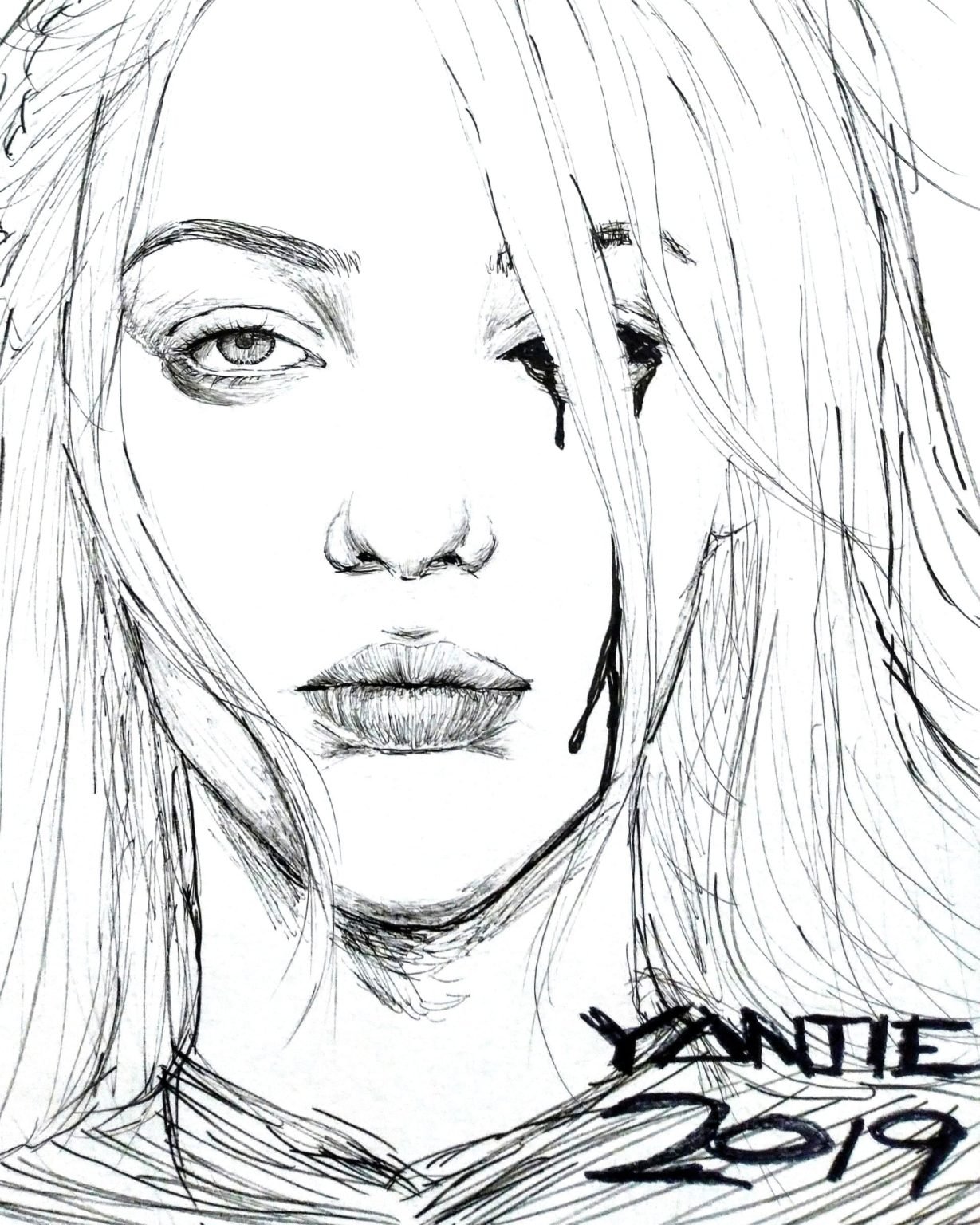 Download Coloring Pages Billie Eilish. Download or print for free