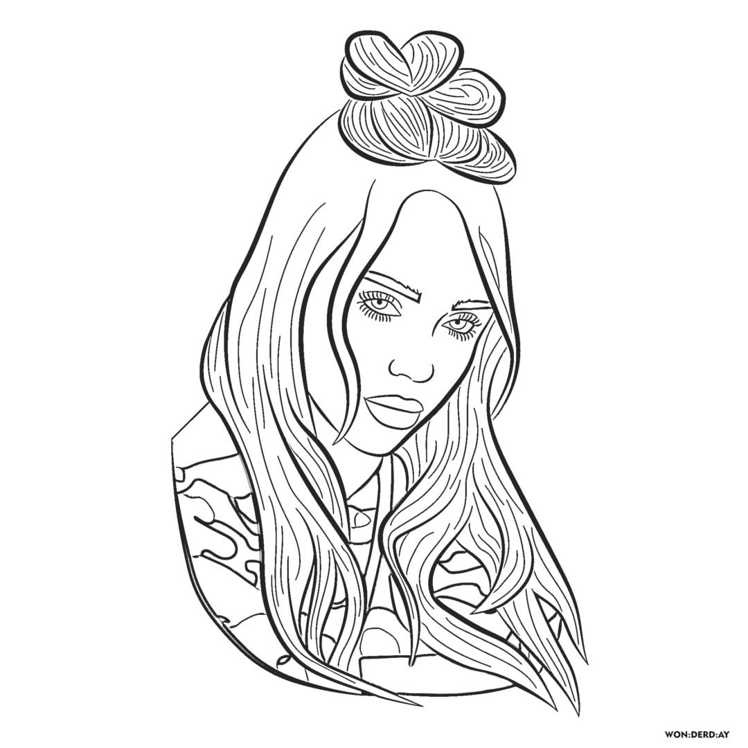 Download Coloring Pages Billie Eilish. Download or print for free