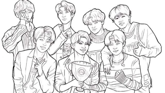 Desenhos Para Colorir Bts Imprima De Gra A Imagens