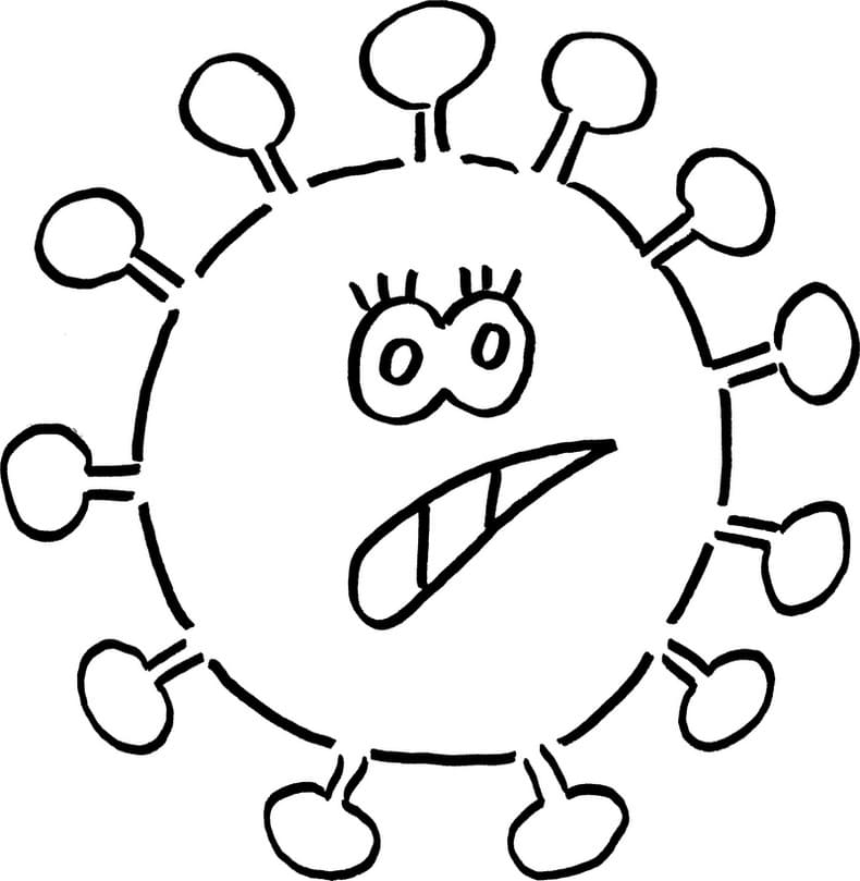 Desenhos Coronavírus para colorir para crianças. Imprimir A4