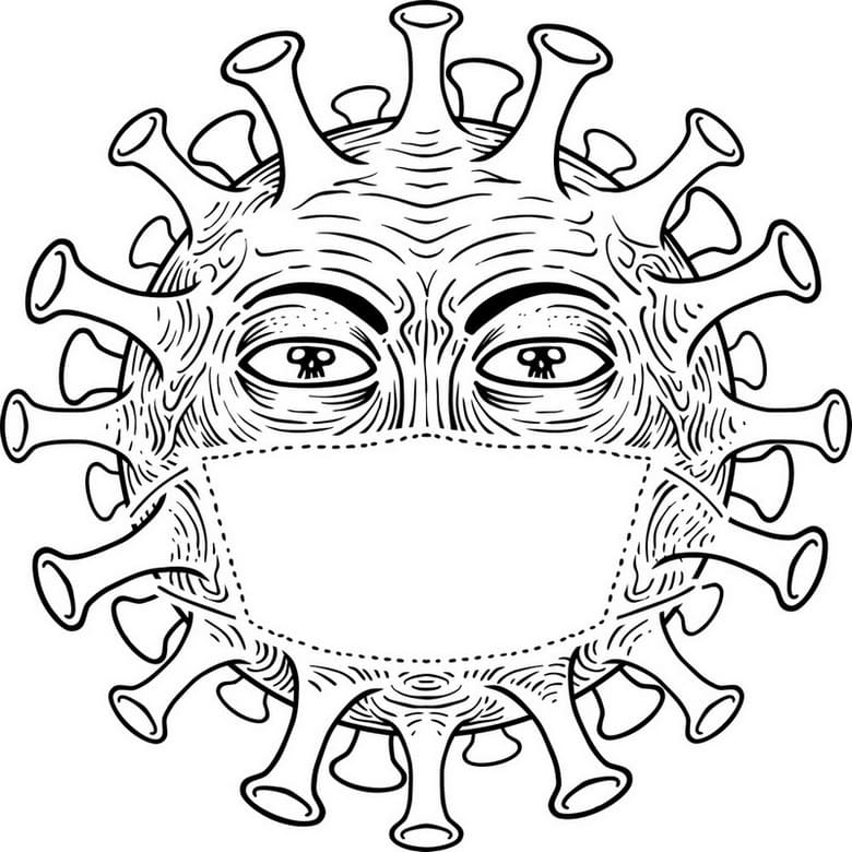 Coloring Pages Coronavirus for Kids. Free Print in A4 format