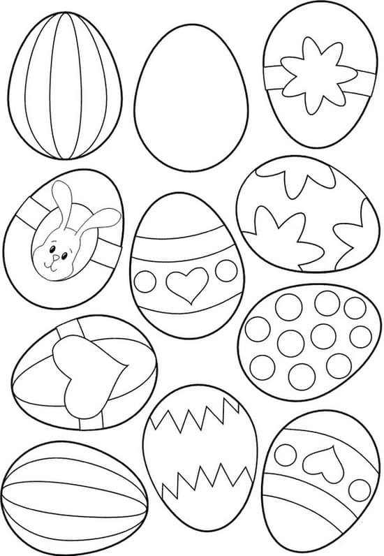 Desenhos de Ovos de Páscoa para colorir