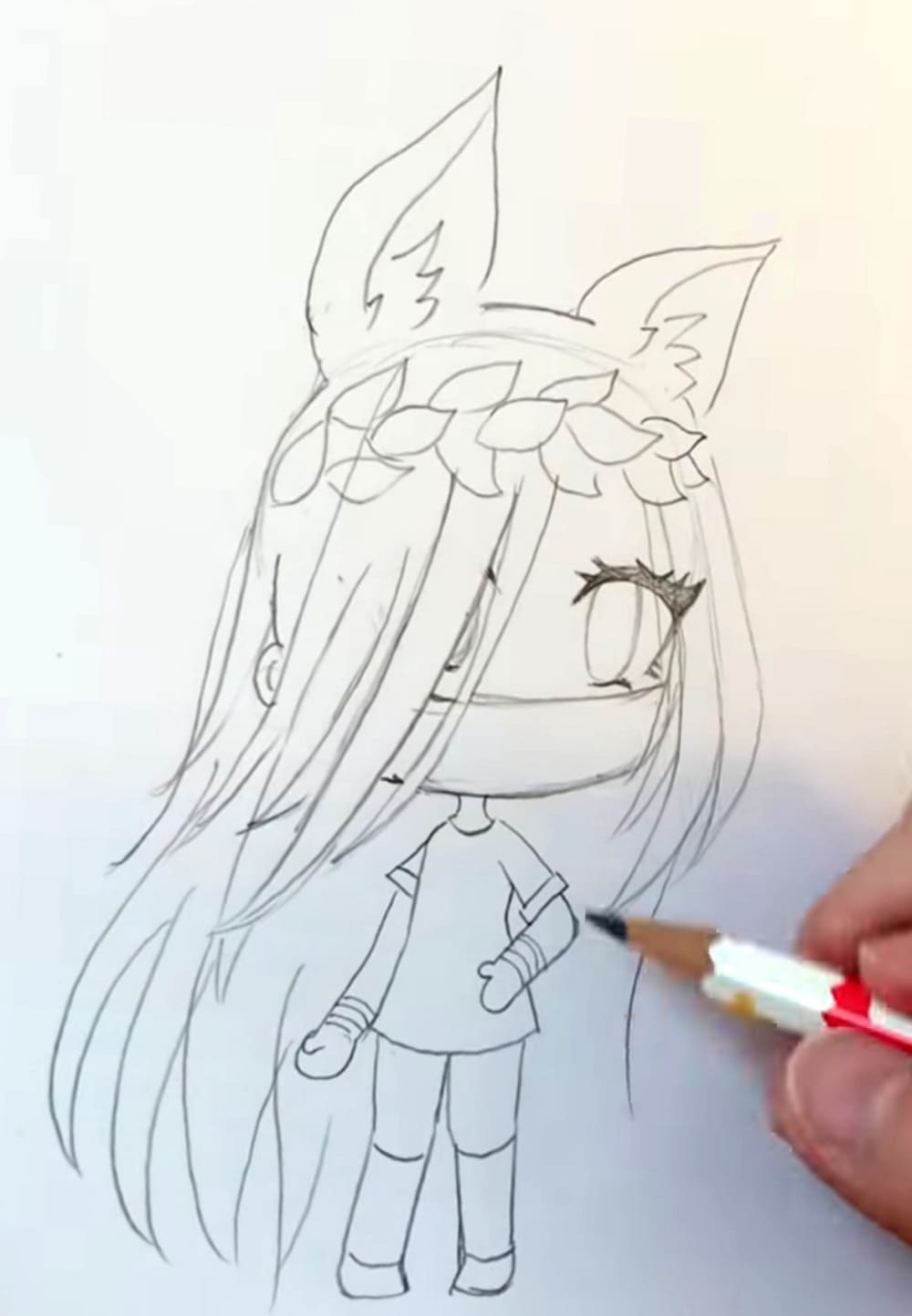 Como desenhar Gacha Life. Desenho a lápis, 20 aulas