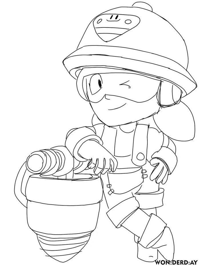 Coloring Pages Jacky Brawl Stars. Print for free