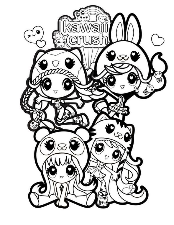 Desenho para colorir kawaii