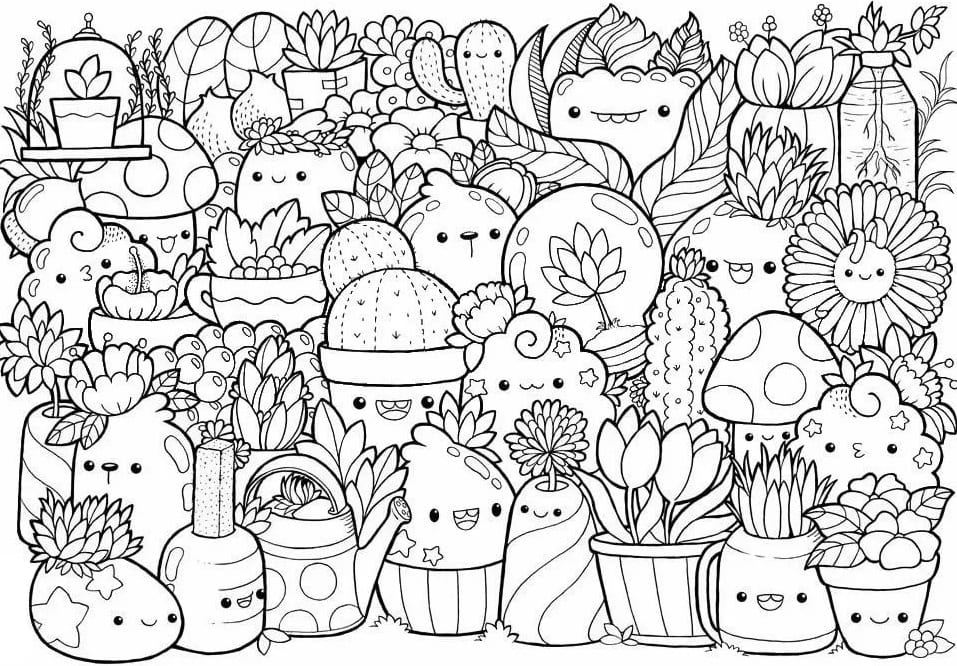 120 Kawaii Coloring Pages. The best collection. Print for free