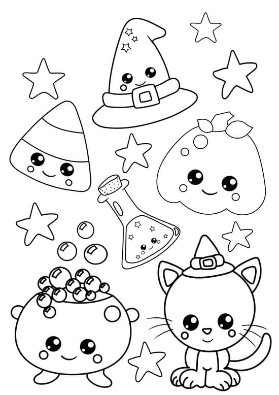120 Kawaii Coloring Pages. The best collection. Print for free