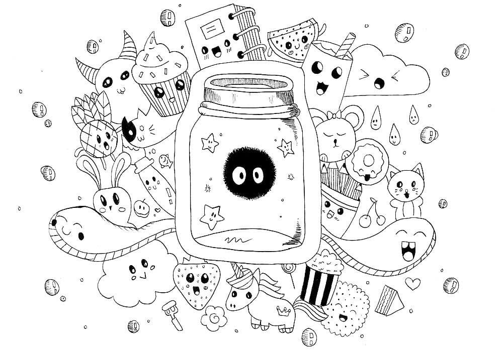 Desenho Para Colorir Kawaii - Centenas de Imagens Para Pintar