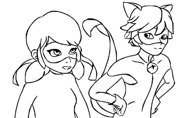 Dibujos para colorear de Ladybug y Cat Noir. La mejor colección