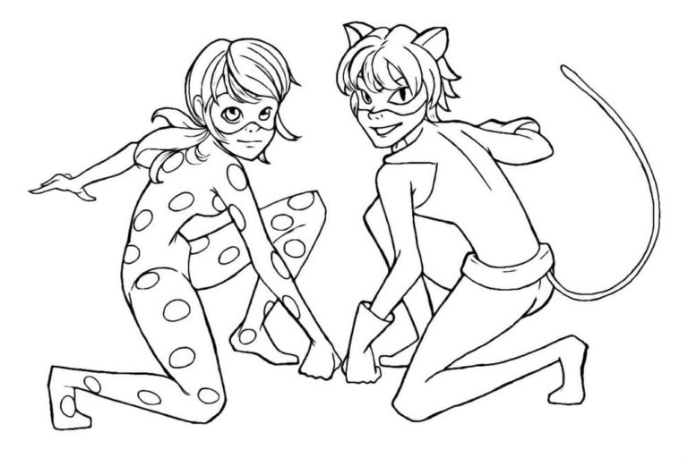 Ladybug and Cat Noir coloring pages. 140 printable Coloring pages