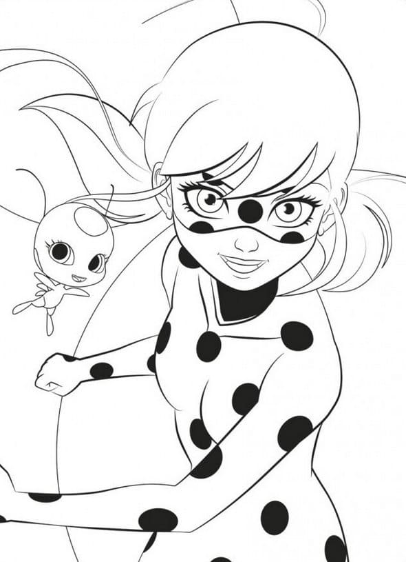 Coloriage Kwami. Miraculous Ladybug et Chat Noir. Imprimer gratuitement