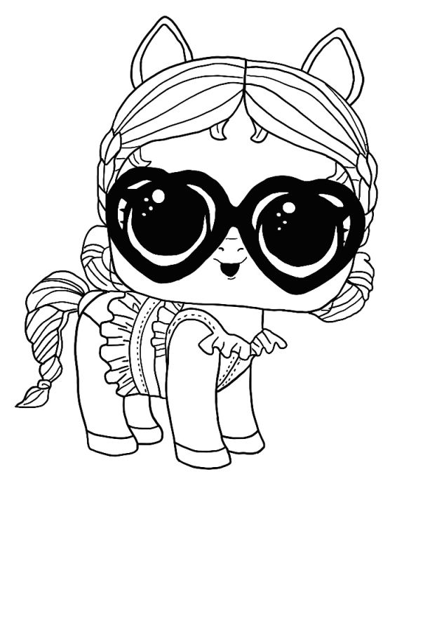 LOL Surprise Winter Disco coloring pages. Print dolls and pets