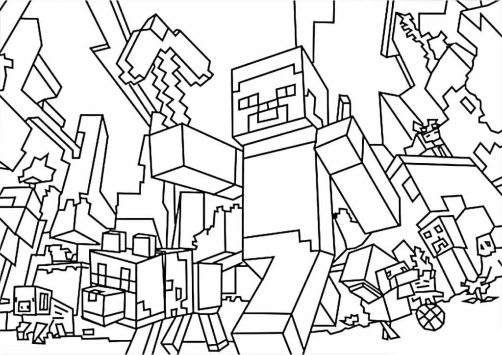 100 Coloriages Minecraft. Imprimer gratuitement