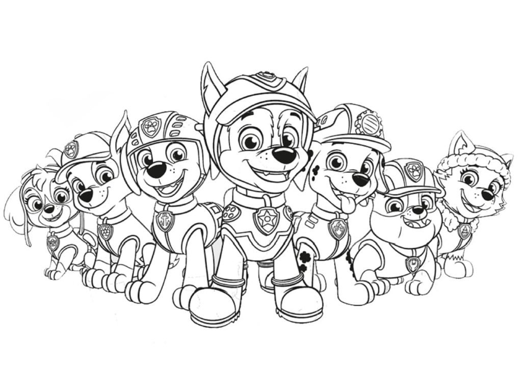 Desenhos para Colorir Patrulha Canina. Imprimir A4