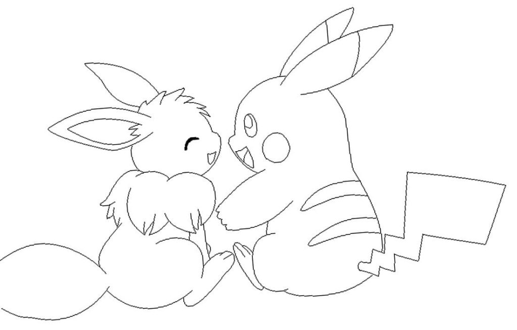 Dibujos de Pikachu para colorear. Imprima gratis A4