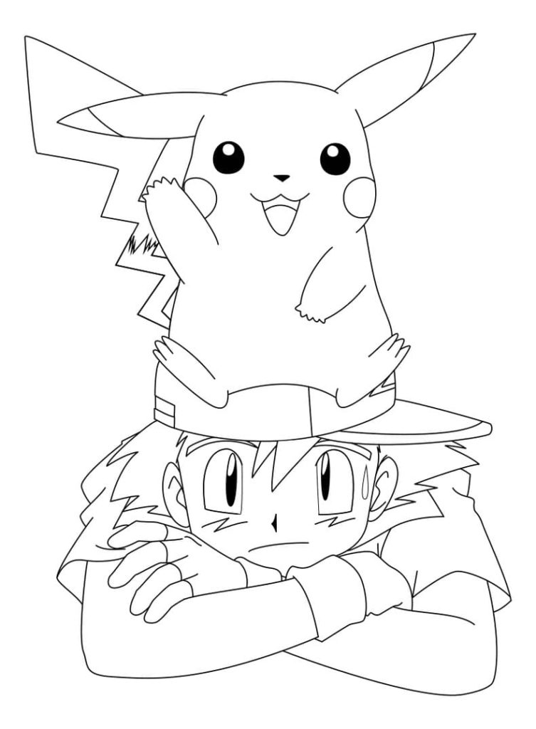 Coloriage Pikachu. Imprimez gratuitement au format A4