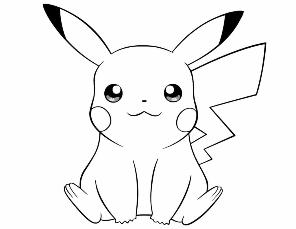 Desenhos de Pikachu para colorir. Imprimir 100 Imagens