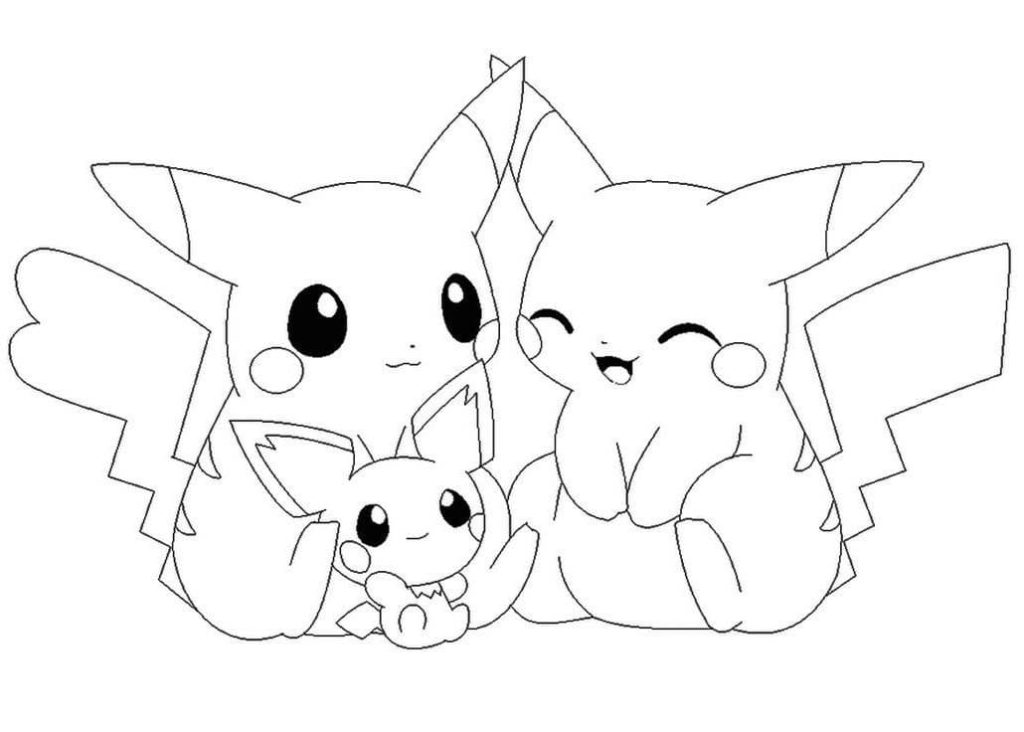 Pikachu Coloring Pages. Print for free in A4 format