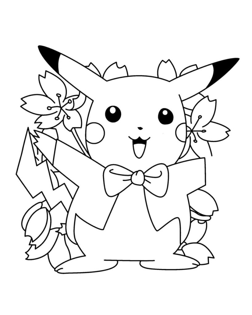 Pikachu Coloring Pages. Print for free in A4 format