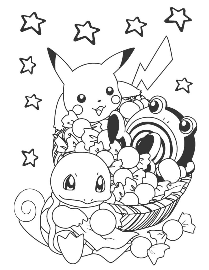 Coloriage Pikachu. Imprimez gratuitement au format A4