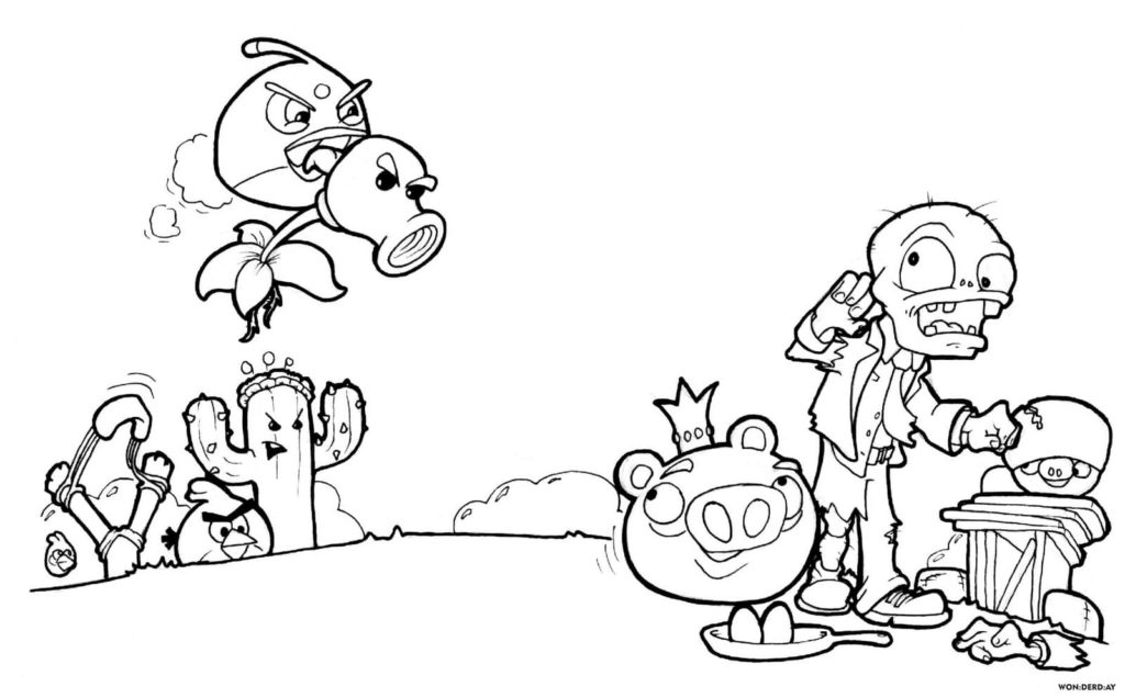 Plants Vs Zombies Coloring Pages. All parts: 1, 2, 3