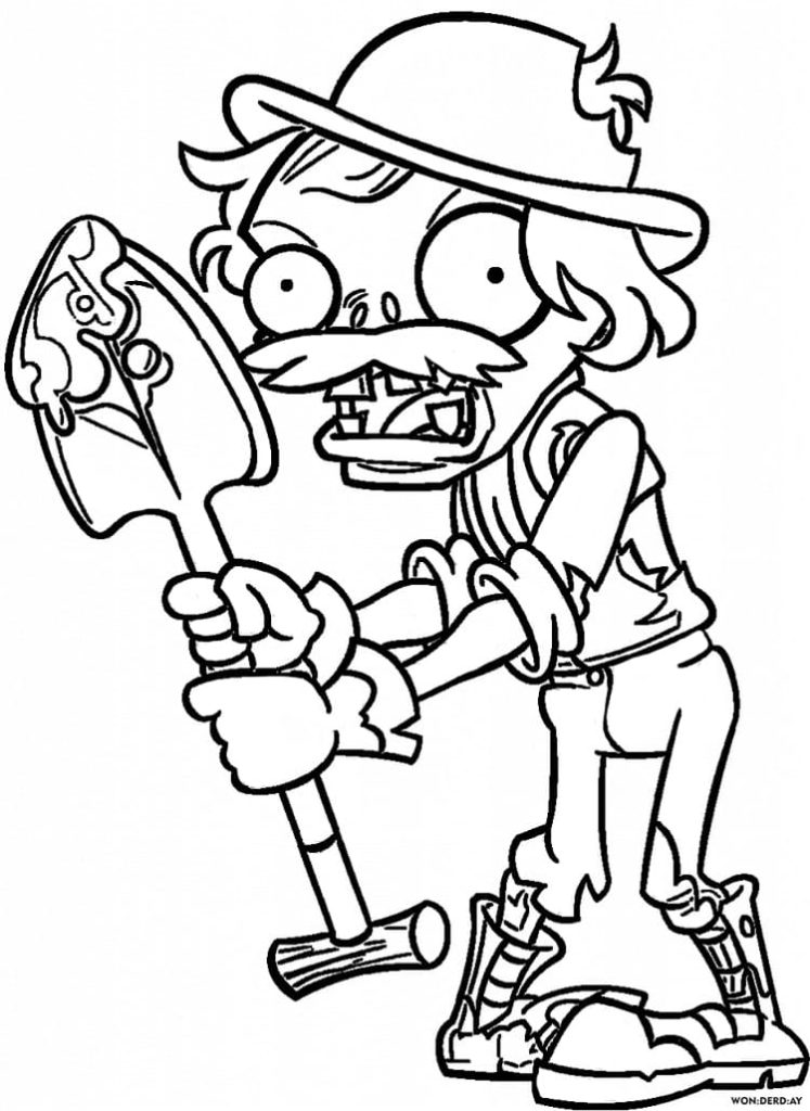 Desenhos de Plants vs. Zombies para colorir. Todas as peças: 1, 2, 3