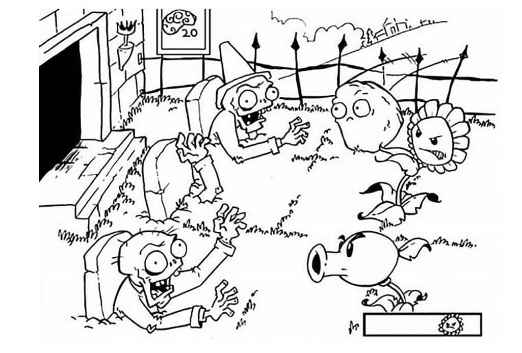 Plants vs Zombies Coloring Book Great 31 Illustrations for Kids 