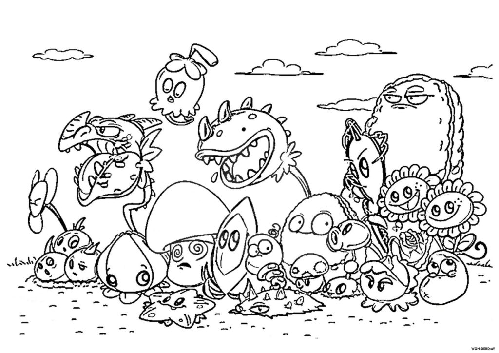 Plants Vs Zombies Coloring Pages. 