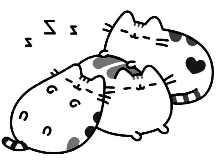 Dibujos para colorear Pusheen. 70 piezas, Imprimir gratis