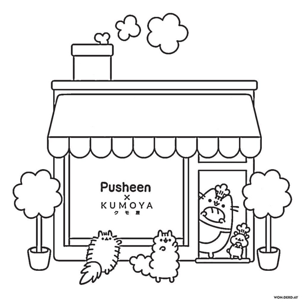 Desenhos para colorir Pusheen. 70 peças, Imprima de graça