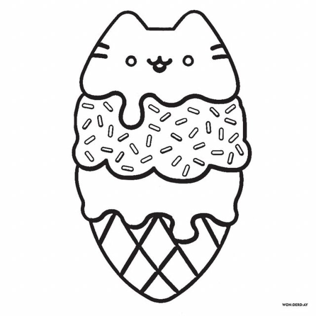 Dibujos para colorear Pusheen. 70 piezas, Imprimir gratis