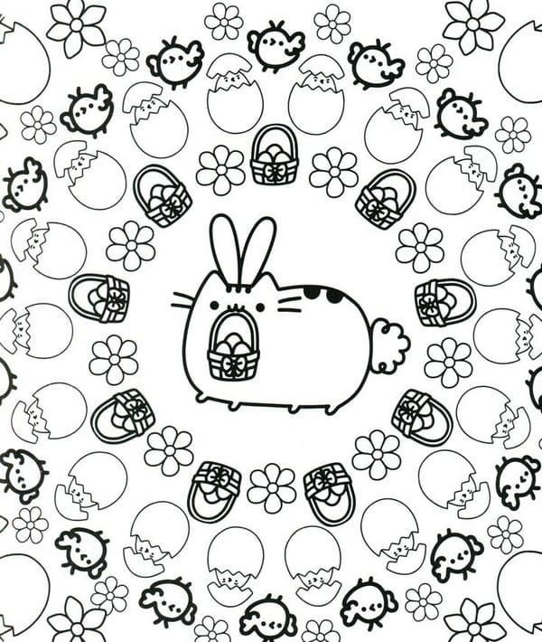 Pusheen Coloring Pages. 70 pieces, print for free