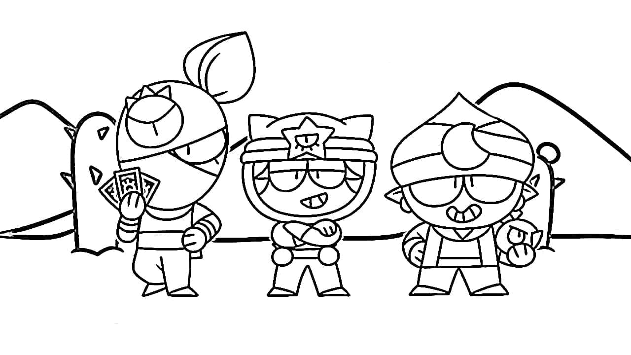 Sandy Coloring Pages Print Brawl Stars Character For Free - qhwn qill gene come out brawl stars