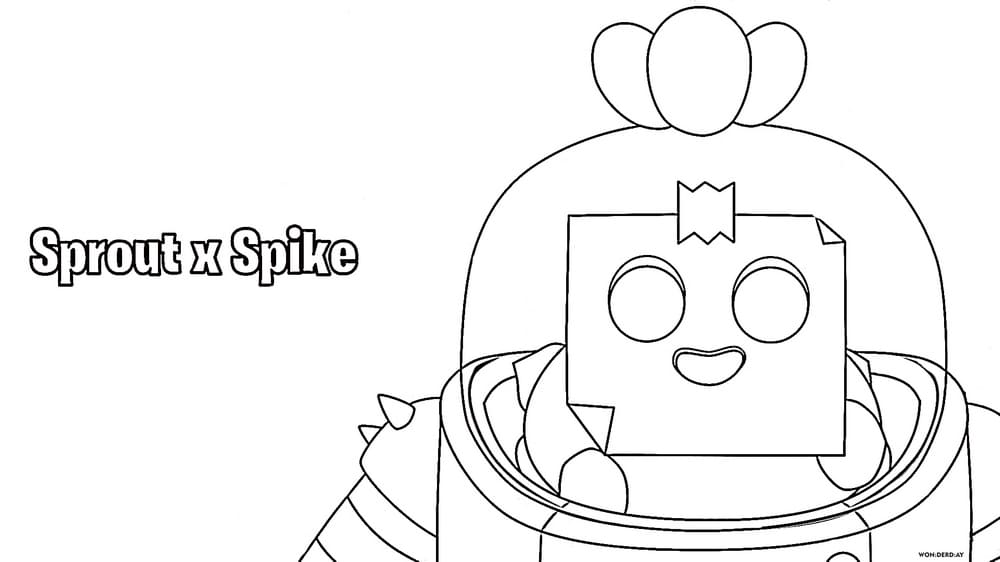 Disegni da colorare Spike e Spike Sakura Brawl Stars. Stampa A4