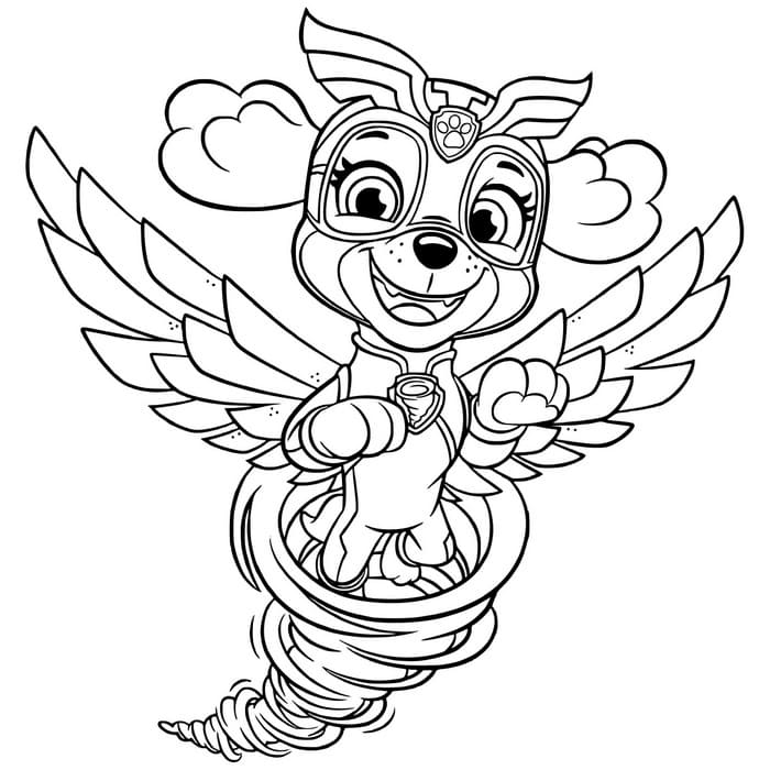 Dibujos de PAW Patrol para colorear. Mighty pups. Imprimir A4