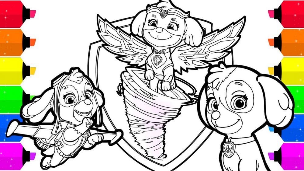 Coloriage Paw Patrol. Mighty pups. Imprimer A4 | WONDER DAY