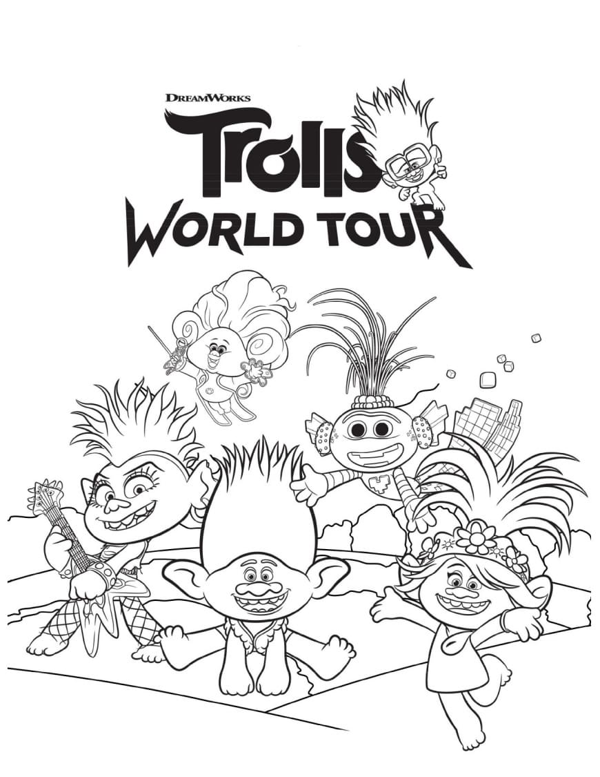 free trolls coloring pages