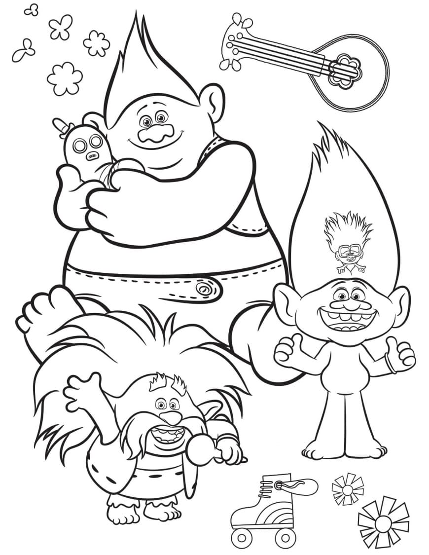 Desenhos do Trolls para colorir