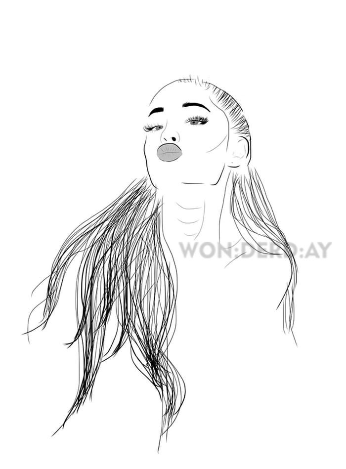Coloring Pages Ariana Grande. Download and print for free
