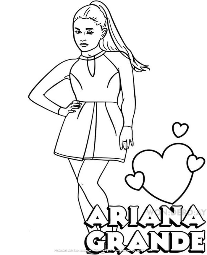 Desenho de cantores kawai para colorir-Ariana grande