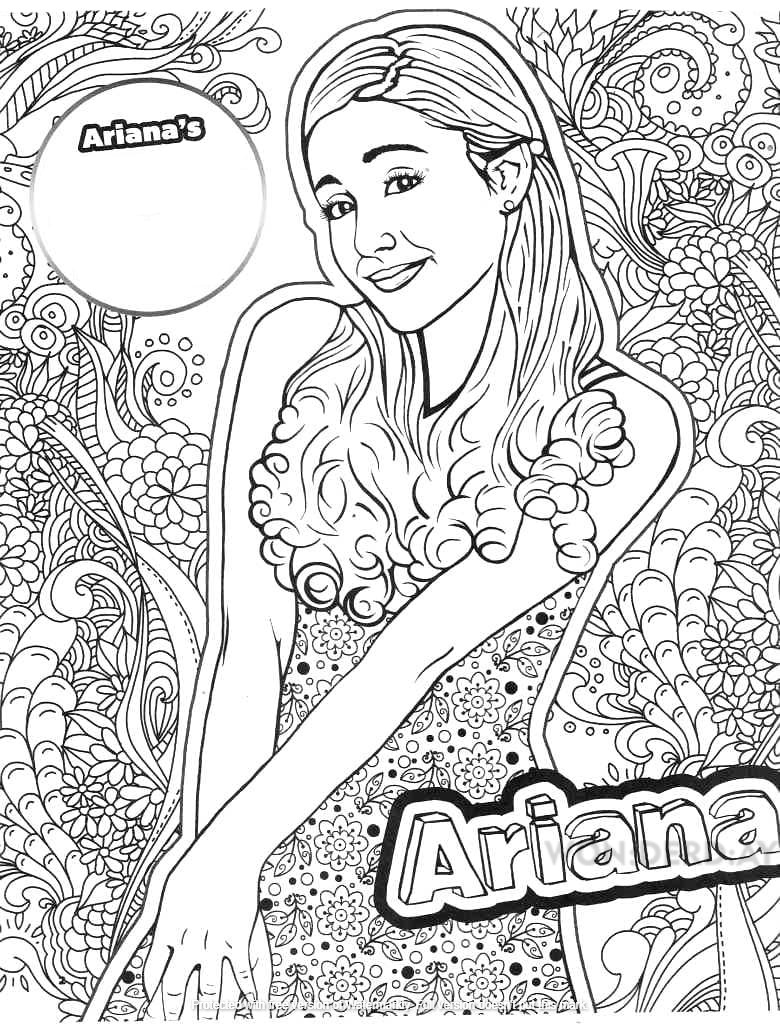 Desenho de cantores kawai para colorir-Ariana grande